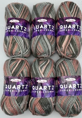 King Cole Quartz Super Chunky Knitting Yarn Wool - 6 x 100g Balls - 4468