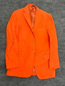 Polo Ralph Lauren Blazer Mens Small Orange Linen Made in Italy Sport Coat Jacket - Picture 1 of 11