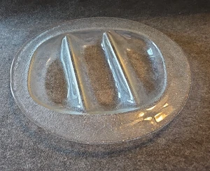 Große 3-Abschnitte Klar Strukturiert Glas Servierschale Platte, 16,5"Lx13,5"Bx1,5"H - Bild 1 von 4