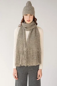 SCIARPA FRANGE ALPACA BAMBINO A COSTINE - Foto 1 di 19