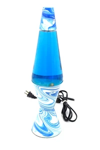 1999 Lava Lite Blue Liquid White 7003 Psychedelic Swirl Lamp 1990s 99 Original - Picture 1 of 5