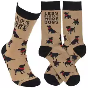 Calcetines Crew Less People More Dogs unisex talla M/L primitivos de Kathy Fashion - Imagen 1 de 3
