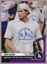 Corey Seager Los Angeles Dodgers NLCS MVP v Braves 2020 Topps Now 444 Purple /25