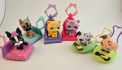 2008 Hasbro Littlest Pet Shop Mcdonald's happy meal backpack clip lot NEW - Image 1 of 4