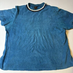 Vtg Golden Ease Combed Cotton Short Sleeve Blue Terry Shirt Men’s Sz M A2170 - Picture 1 of 5