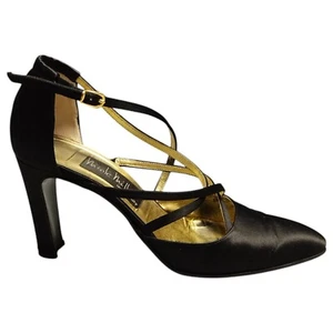 Nicole Miller Stiletto Strappy Heels Sandals Womens Size 6.5M Black Pointed Toe - Picture 1 of 14