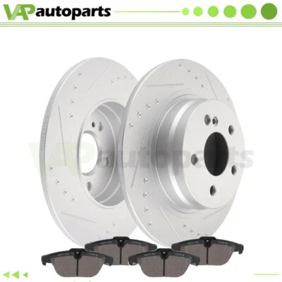 REAR Drilled Brake Rotors Ceramic Pads for Mercedes-Benz C230 C250 C300 - Изображение 1 из 4