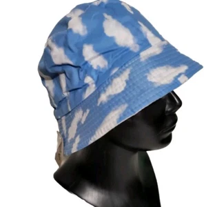 Fischerhut UNISEX HIMMELBLAU Wolken WOLKEN Print Baumwollmischung NEU - Bild 1 von 3