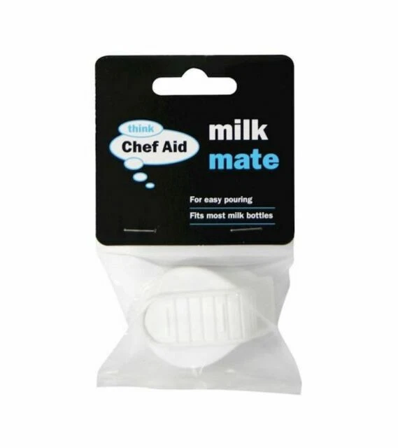Chef Aid Milk Topper Mate Bottle Cap Easy Pouring Fits - 2 Pieces White