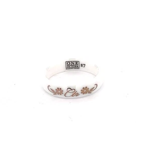 J181 Rosa White Ceramic with Rose Gold Ring Mormon One Moment In Time LDS CTR - Picture 1 of 4