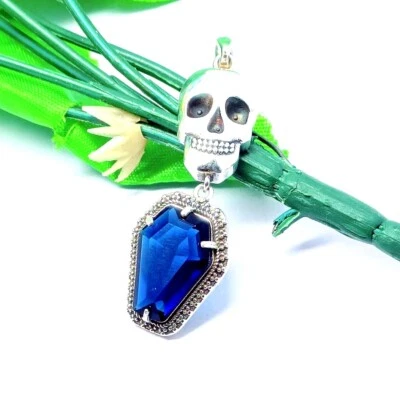 Blue Sapphire Lab Created Gemstone Pendant,925 Sterling Silver Sapphire Pendant - Image 1 of 3