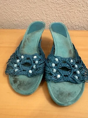 Life Stride Womens Size 9.5M Slip On Open Toe Sandals With Heel - Image 1 of 4