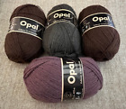 Lot de 4 : fil/doigt de chaussette opale ; laine et nylon superwash ; fabriqué en Allemagne ; NEUF