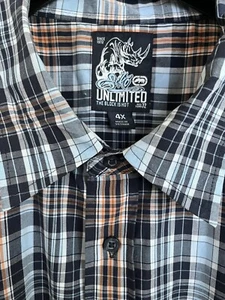 Ecko Unltd The Block Is Hot Short Sleeve Vintage 1972 Plaid Multicolor Men 4XL - Picture 1 of 3