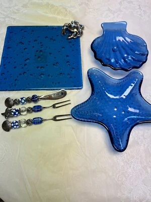 Extraordinary beauty  Glass set for cutting and eating seafood - Image 1 of 4