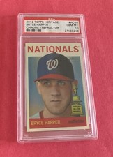 2013 TOPPS HERITAGE BRYCE HARPER PORTRAIT Chrome Refractor #104/564 PSA 10
