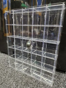 25 Watch Jewellery Vintage Casio Seiko Display Frame Case Stand Wall Cabinet - Picture 1 of 13