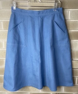 Vintage Koret Of California Wrap Skirt Blue Size 12 Pockets A Line - Picture 1 of 7