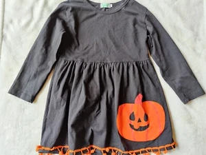 Boutique Halloween Dress Girls Size 4T: pumpkin jack-o'-lantern black orange - Picture 1 of 7