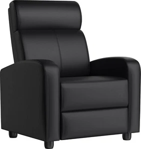 Recliner Chair PU Leather Recliner Sofa Home Theater Seating with Lumbar Support - Picture 1 of 9