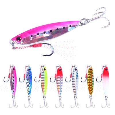 7PCS Lead Jig Fishing Lure 10g 15g 20g 30g 40g Spoon Bait Saltwater Tackle Bass - Image 1 of 4