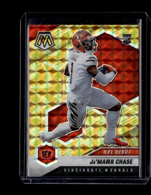 2021 Panini Mosaic Prizm Reactive Yellow #247 Ja'Marr Chase RC - Image 1 of 2