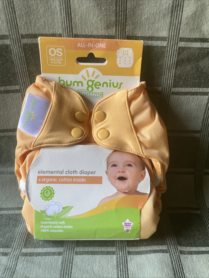 🕊️Pañal de tela Bum Genius Elemental Clemintine OS nuevo 8-35 libras Foto 1 de 4