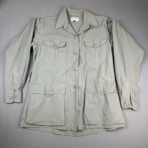 Abercrombie & Fitch Safari Damen Shacket Shirt Gr. 16 Vintage 60er Khaki Taschen - Bild 1 von 13