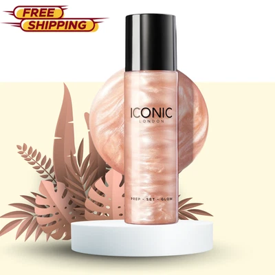 Iconic London Nuevo en Caja Set de Preparación Brillo Hidratante Brillo Ajuste Spray Bronce 120 ml Foto 1 de 4