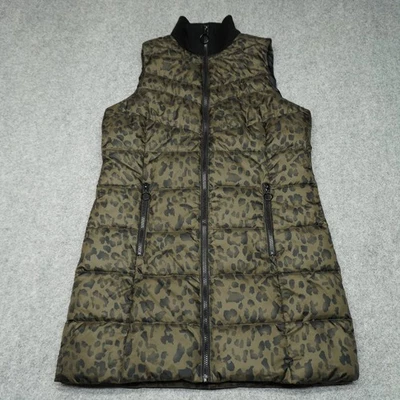Peyton Jensen Women's Vest Medium Olive Green Leopard Print Lined - Image 1 of 4