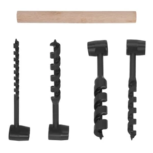 Carbon Steel Hand Wood Auger Set 4 Drill Bits Manual Woodworking Tool Kit - Picture 1 of 20