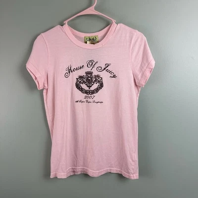 Camiseta de bebé House Of Juicy Couture gráfica NUEVA con etiquetas para mujer LG 2007 stock antiguo Y2k Foto 1 de 4