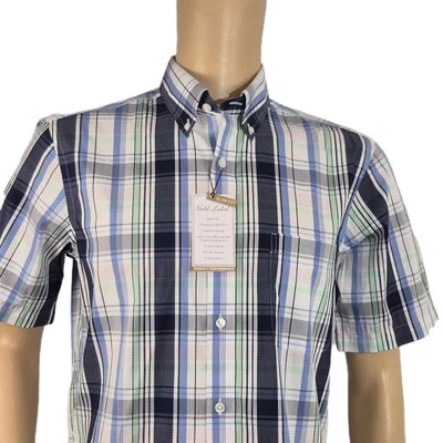 Roundtree & Yorke Gold Label Men's Shirt Size S Plaid Short Sleeve Slim Fit 29 - Image 1 of 4