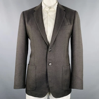 SARTORIO Size 44 Green Grey Woven Wool Notch Lapel Sport Coat Foto 1 de 4