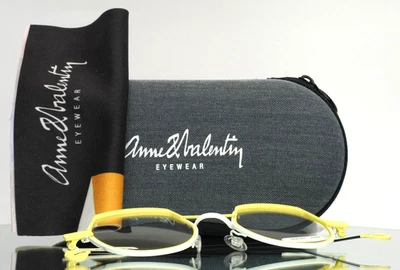 ANNE ET VALENTIN Reborn 20A48 Yellow White Womens Geometric Eyeglasses 45-20-145 - Image 1 of 4