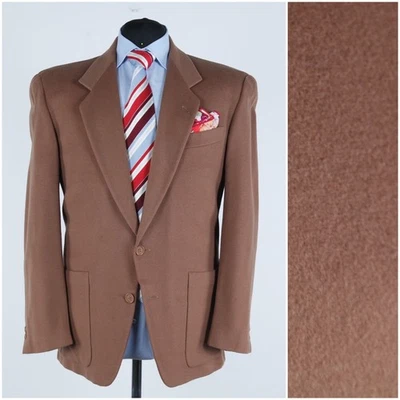 Mens Italian Cashmere Blazer 42S US Size TOMARY Brown Wool Sport Coat Jacket - Image 1 of 4