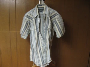 Vintage Salmon River Trade 15 M 15 1/2  M Medium Button Down Short Sleeve Shirt  - Picture 1 of 3