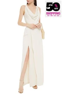 RRP€480 HALSTON Gown US8 UK12 IT44 L Lined Draped Sleeveless - Picture 1 of 5