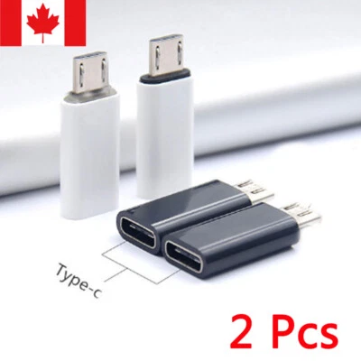 2 Pack USB 3.1 Type C Female to Micro USB Male Adapter Converter Connector USB-C - Image 1 of 4