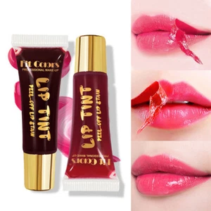 Tear Off Glaze Finish With Base Color Tinted Lipstick Peel Off Lip Stain - Picture 1 of 20