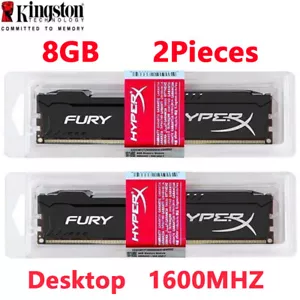 KINGSTON HyperX FURY DDR3 16GB KIT 2x 8GB 1600 PC3-12800 Desktop RAM Memory DIMM - Picture 1 of 12