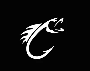 Bass Fish Hook Vinyl Decal-Multiple Sizes & Colors - Picture 1 of 4