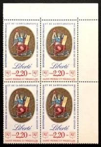 St Pierre Miquelon France 1989 FRENCH REVOLUTION, LIBERTY Sc 514 MNH BLOCK OF 4 - Picture 1 of 1