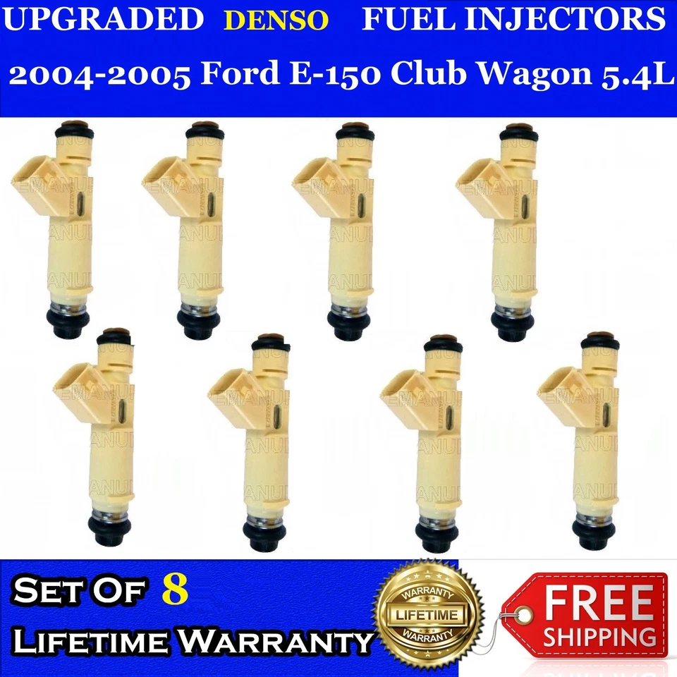 8x Inyectores de combustible Denso OEM para aumento de rendimiento HP Ford E150 Club Wagon 5,4 L Foto 1 de 1