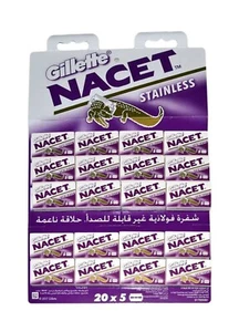 100 Gilette NACET STAINLESS Double Edge Razor Shaving Blades Made in Russia - Picture 1 of 2