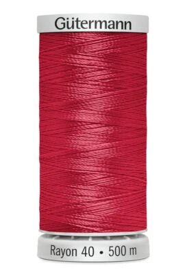 Gutermann Rayon 40 #1188 RED GERANIUM, 500m Machine Embroidery Thread - Image 1 of 2