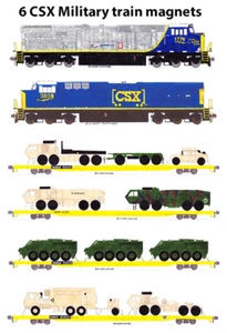 CSX Spirit of Armed Forces con treno trasporto militare 6 magneti Andy Fletcher - Foto 1 di 1