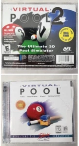 Virtual Pool 1 & 2 Ultimate 3D Pool Simulator PC CD Rom (Celeris) 2 Games, 1 Box - Picture 1 of 10