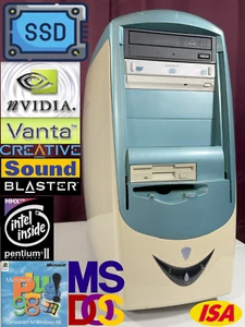 *RESTORED w/ SSD* Windows 98 Plus! / DOS Vintage Retro Gaming PC Rare Case - Picture 1 of 19