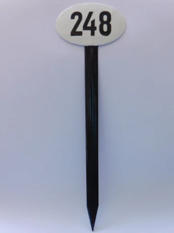Vintage Sweden Enamel Porcelain Garden / Yard House Number 248 Sign on Stick Cover
